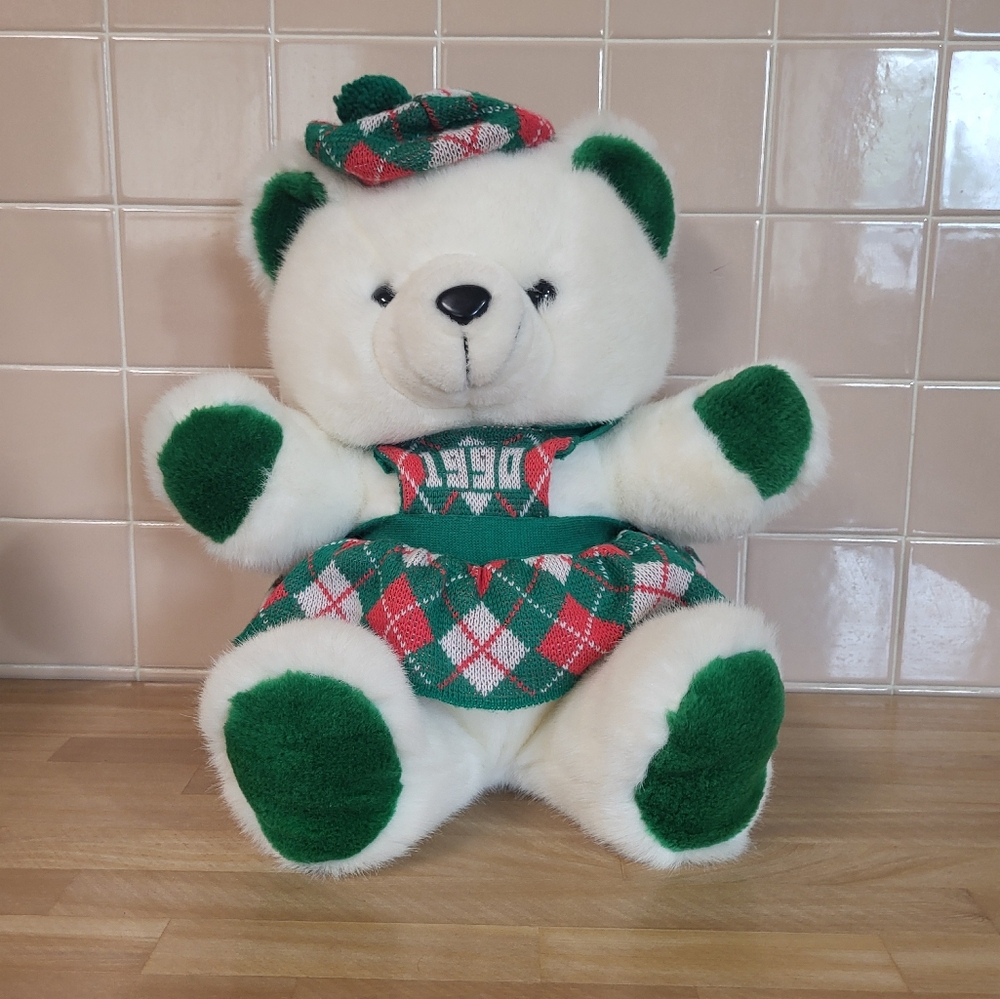 VINTAGE 1990 KMART OUR CHRISTMAS TEDDY BEAR STUFFED ANIMAL PLUSH TOY 1986